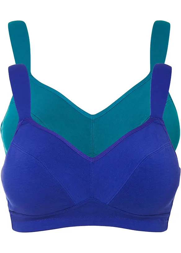 Lot de 2 soutiens-gorge coton sans armatures, bonprix