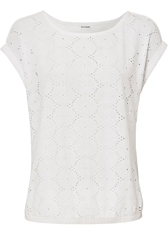 T-shirt en broderie anglaise, bonprix