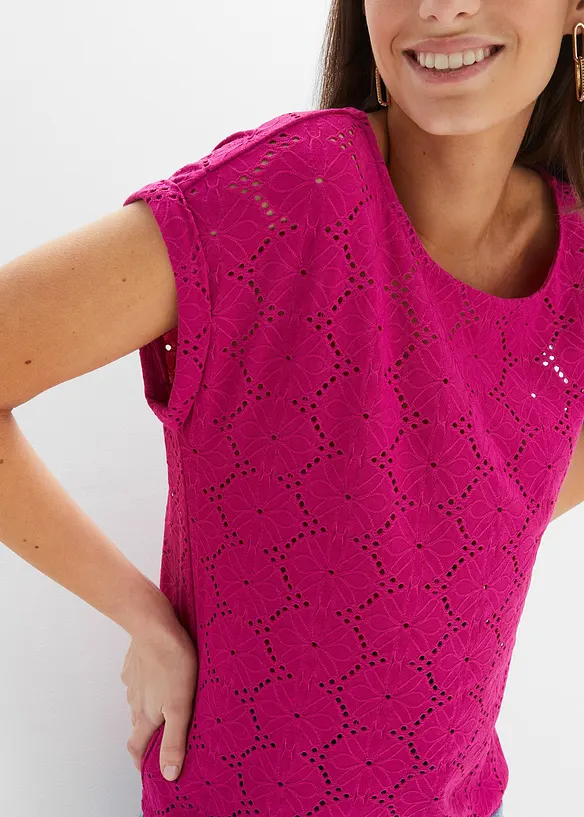 T-shirt en broderie anglaise, bonprix