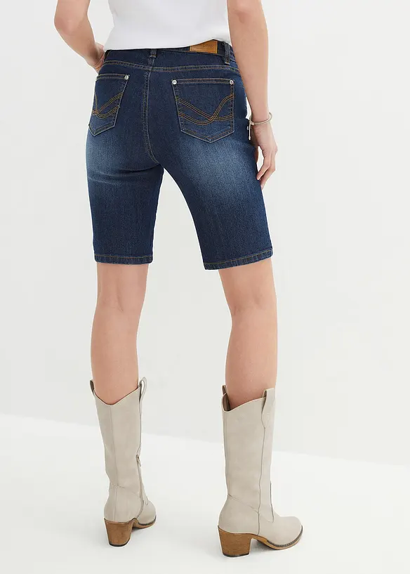 Bermuda en jean, coupe slim, taille mi-haute, bonprix