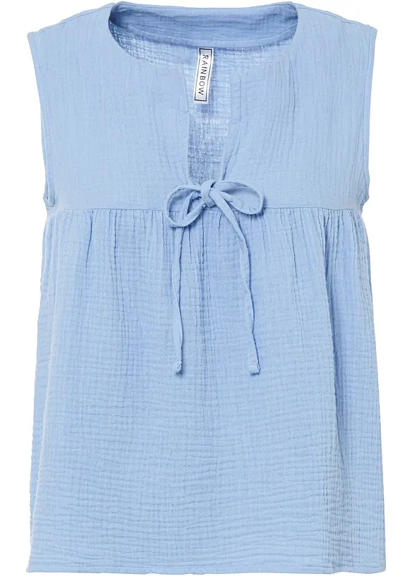 Blouse sans manches en gaze de coton, bonprix
