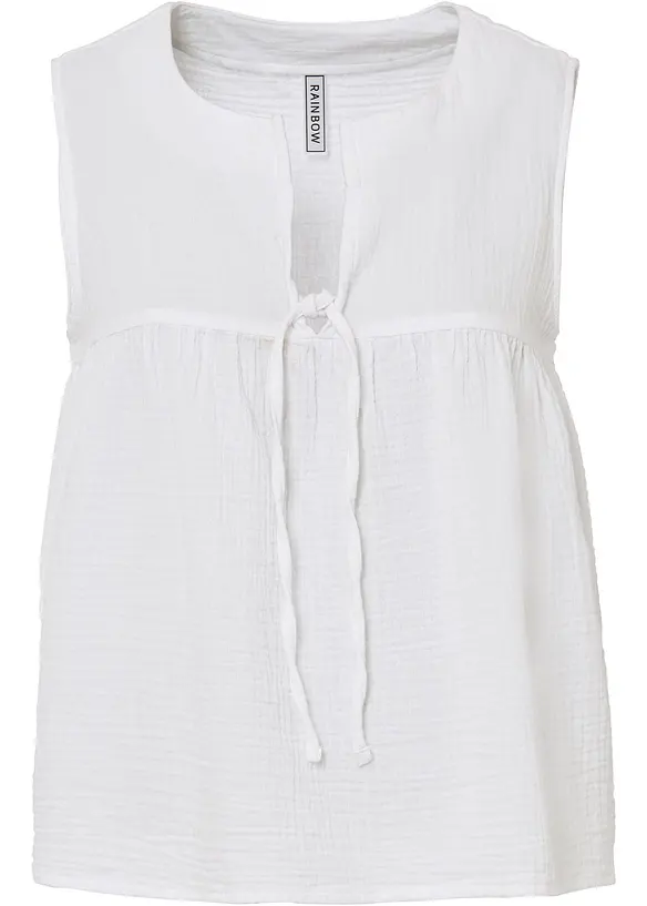 Blouse sans manches en gaze de coton, bonprix