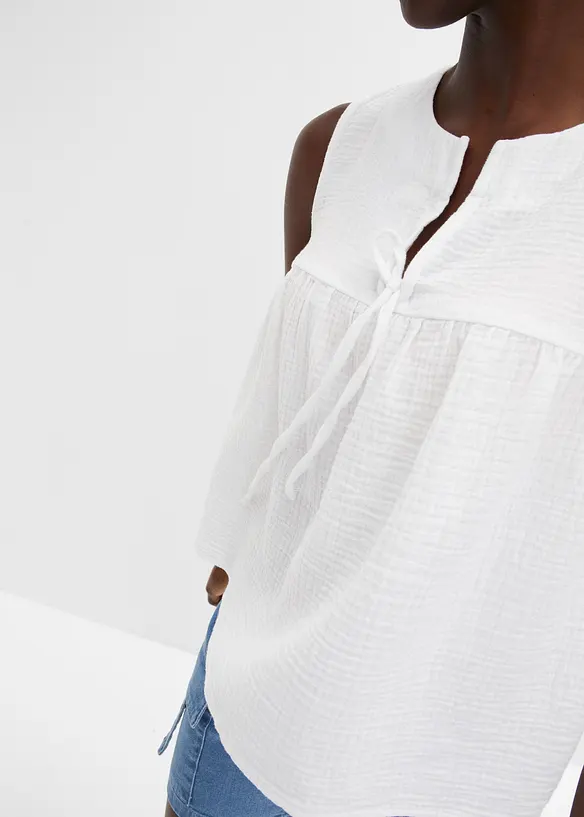 Blouse sans manches en gaze de coton, bonprix