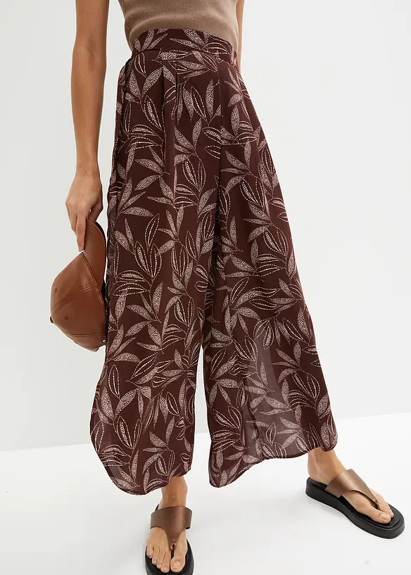 Pantalon palazzo fendu sur les c&ocirc;t&eacute;s, bonprix