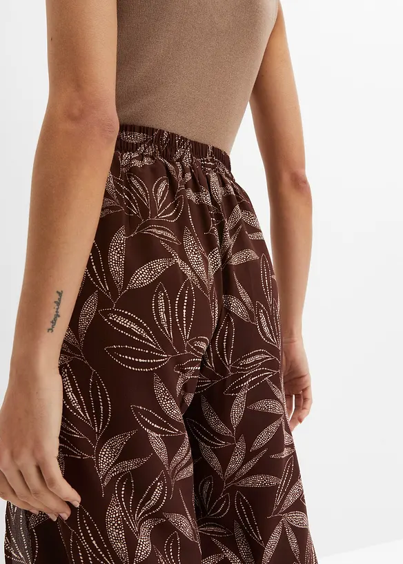 Pantalon palazzo fendu sur les c&ocirc;t&eacute;s, bonprix