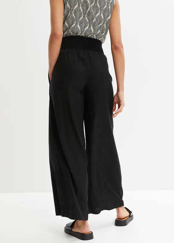 Pantalon large et léger en lin mélangé, bonprix