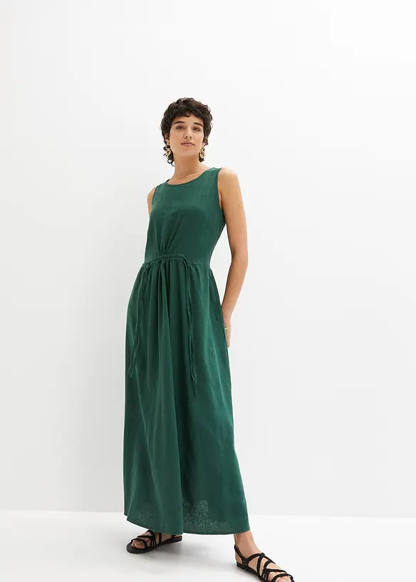 Robe longue en l&eacute;ger m&eacute;lange de lin et viscose, bonprix
