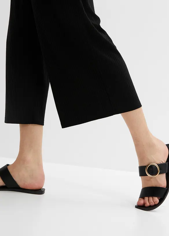 Pantalon en jersey côtelé à taille élastiquée, bonprix