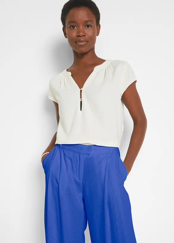 Pantalon palazzo en lin m&eacute;lang&eacute;, coupe tr&egrave;s large, bonprix