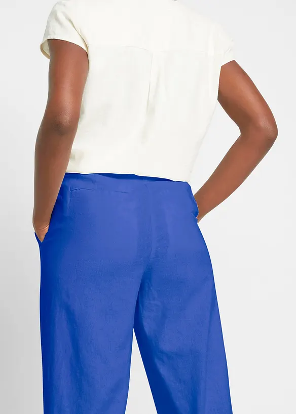 Pantalon palazzo en lin m&eacute;lang&eacute;, coupe tr&egrave;s large, bonprix