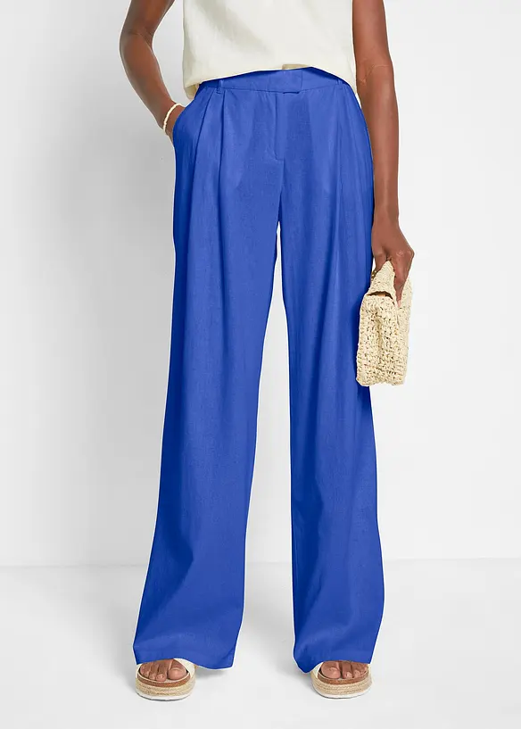 Pantalon palazzo en lin m&eacute;lang&eacute;, coupe tr&egrave;s large, bonprix