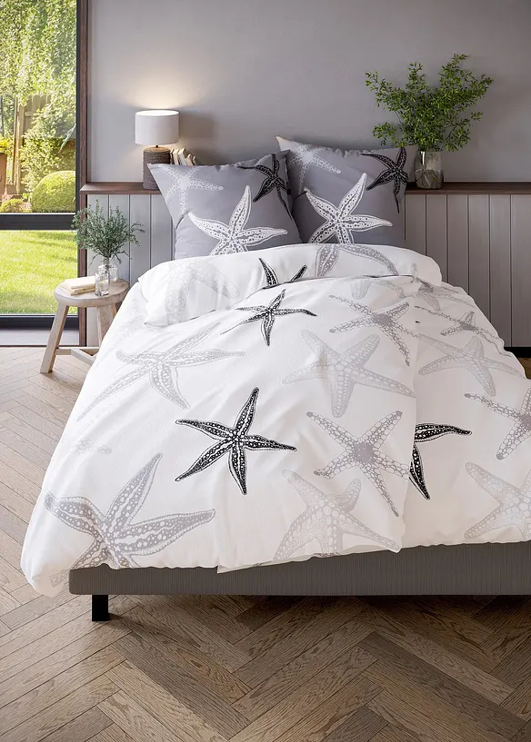 Parure de lit en coton m&eacute;lang&eacute;, bonprix