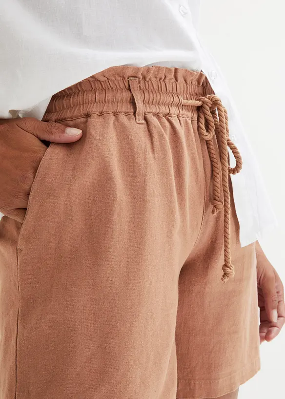 Short paper bag en lin, bonprix