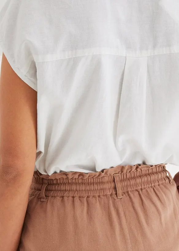 Short paper bag en lin, bonprix