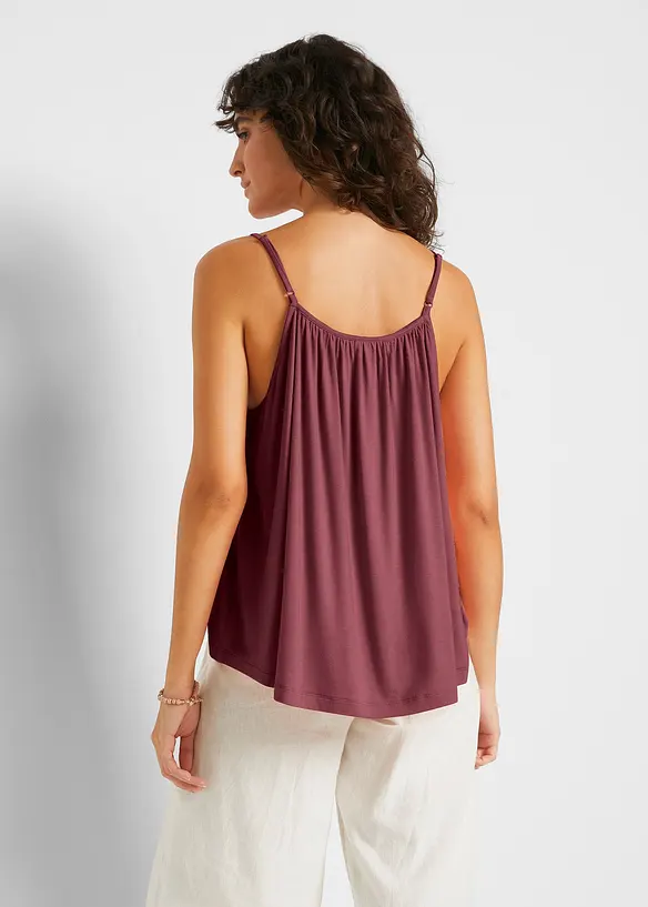 Top à fines bretelles en viscose fluide, bonprix