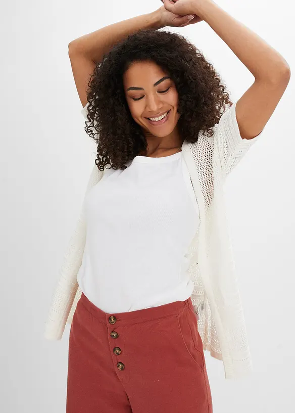 Gilet en maille ajourée, bonprix