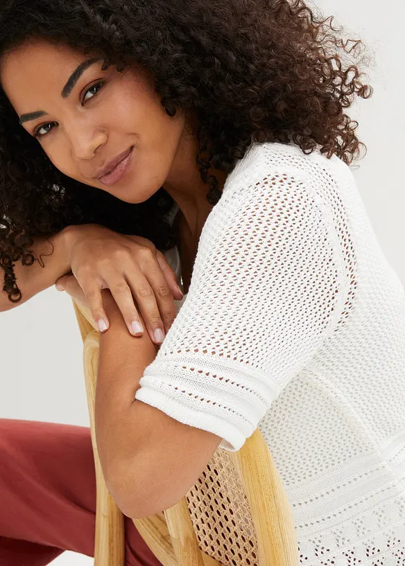 Gilet en maille ajourée, bonprix