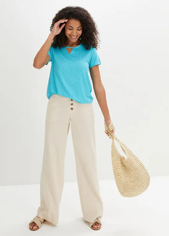 T-shirt à base élastiquée, manches courtes, bonprix