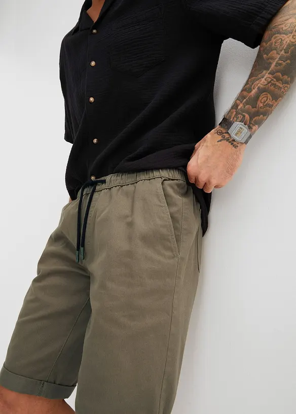 Bermuda 100% coton à taille élastiquée, Regular, bonprix