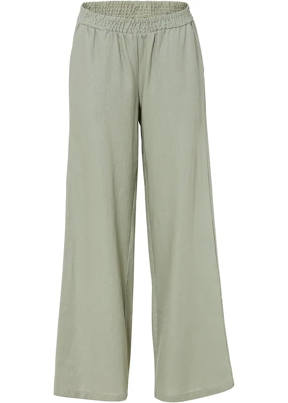 Pantalon palazzo en lin, bonprix