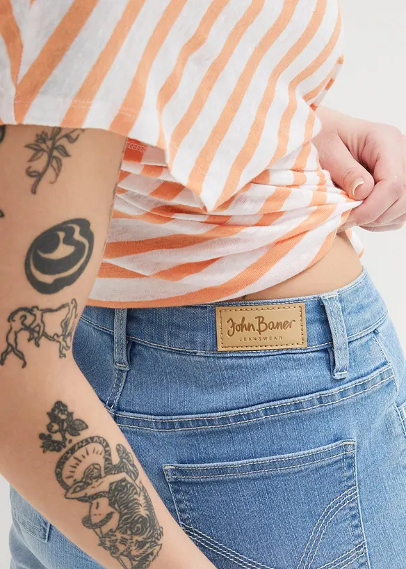 Bermuda en jean, taille mi-haute, bonprix