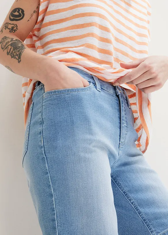 Bermuda en jean, taille mi-haute, bonprix