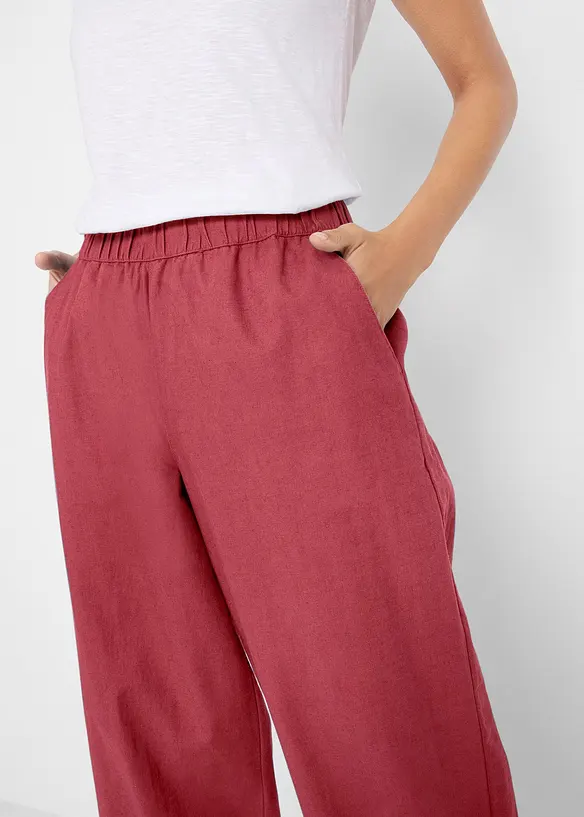 Pantalon 3/4 aérien en lin mélangé, bonprix