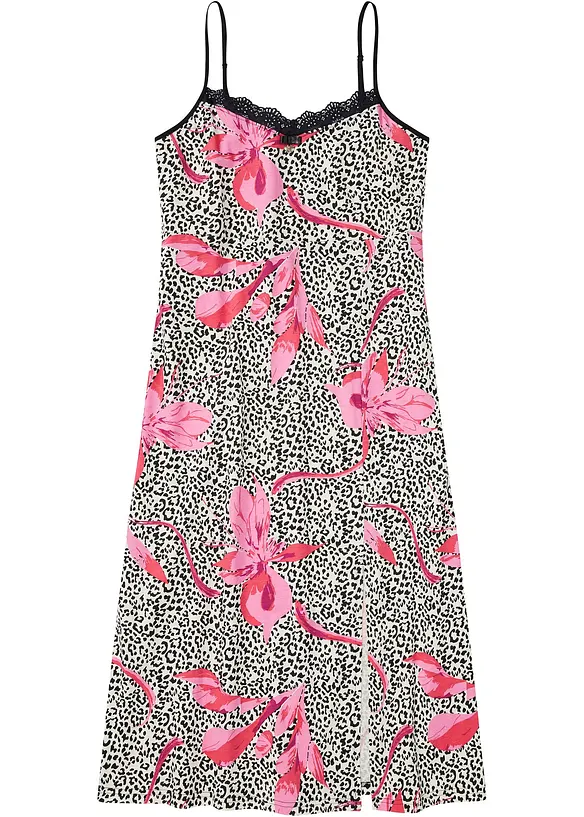 Longue nuisette avec bordure dentelle, bonprix