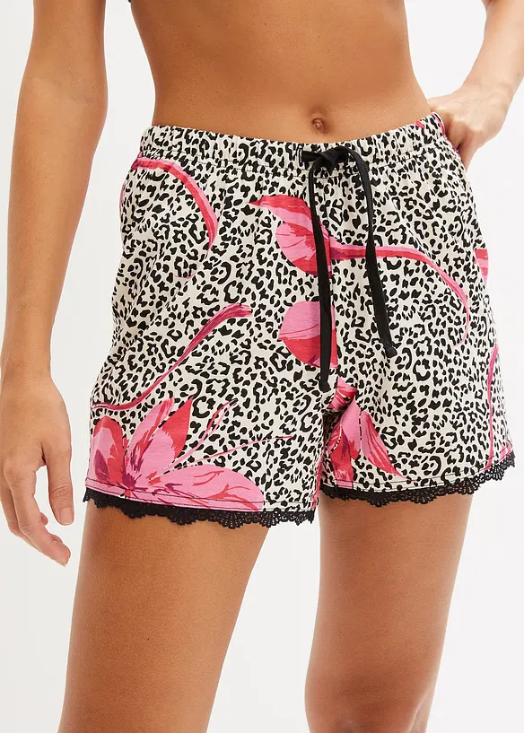 Lot de 2 shorts de pyjama avec dentelle, bonprix