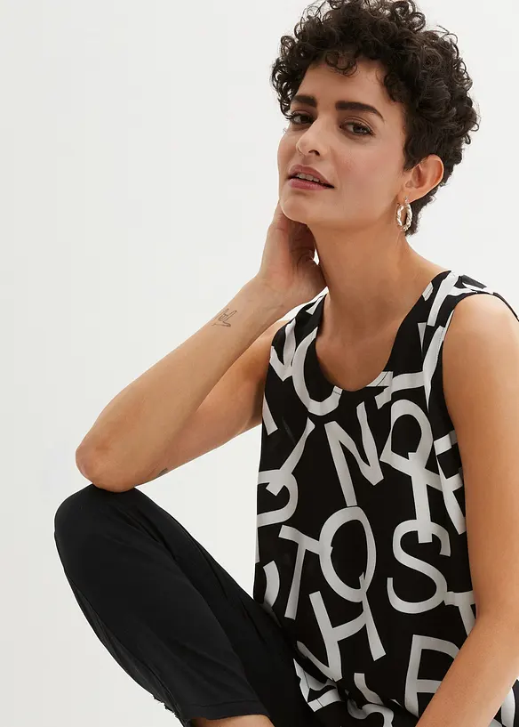 Blouse sans manches en viscose fluide, bonprix