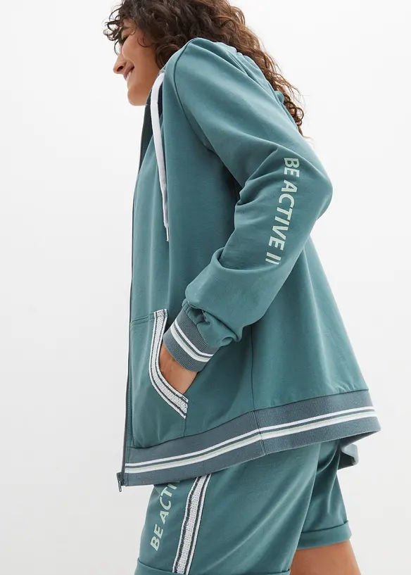 Sweat zippé à capuche 100% coton, bonprix