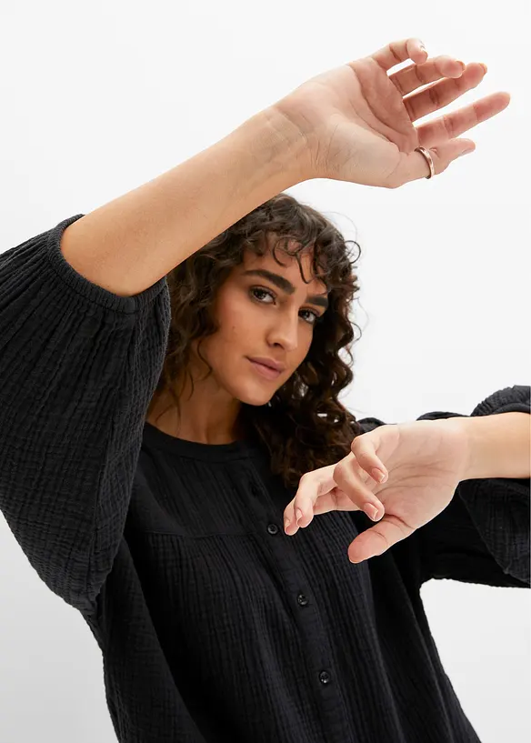 Chemisier oversize en gaze de coton, bonprix