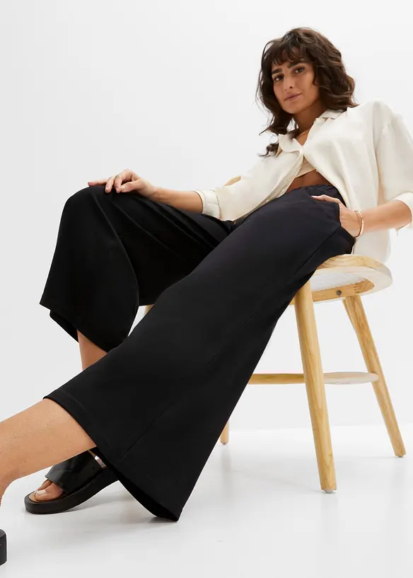 Pantalon en jersey à taille élastiquée, bonprix