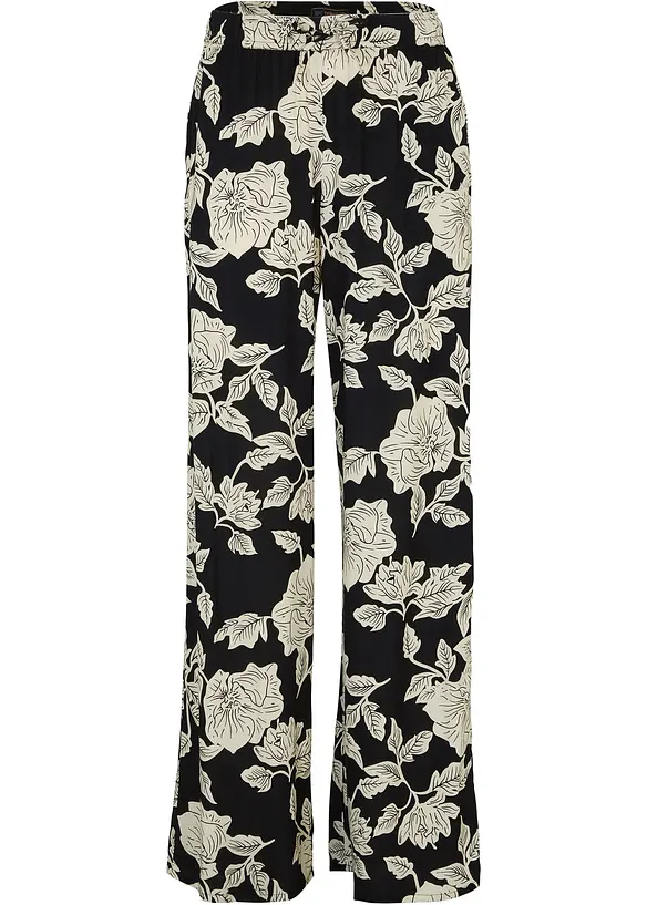 Pantalon palazzo imprimé en viscose, bonprix