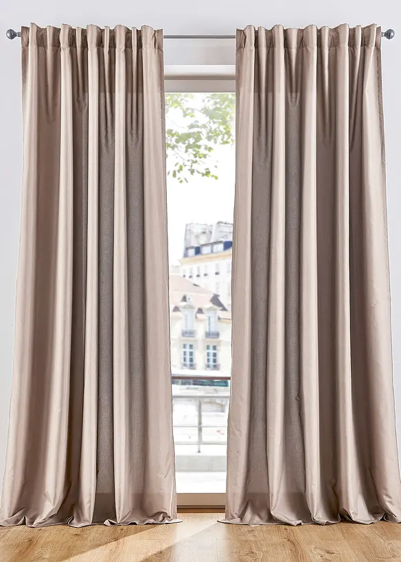 Lot de 2 rideaux en microfibre, bonprix