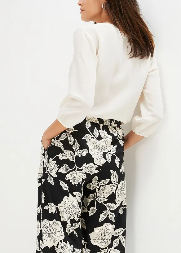 Pantalon palazzo imprimé en viscose, bonprix