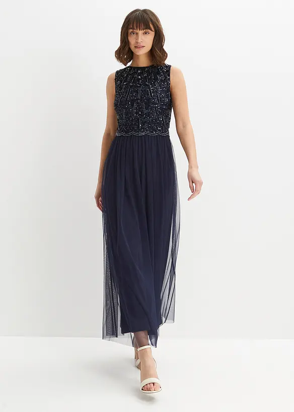 Robe longue avec haut brodé de sequins, bonprix