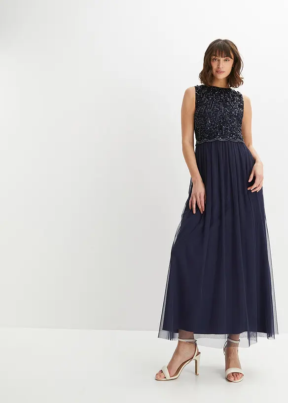 Robe longue avec haut brodé de sequins, bonprix