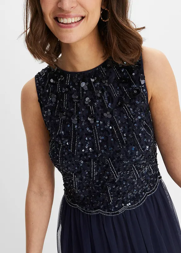 Robe longue avec haut brodé de sequins, bonprix