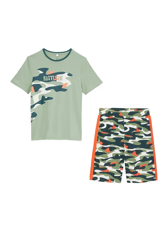 T-shirt et bermuda garçon 100% coton (ens. 2 pces), bonprix