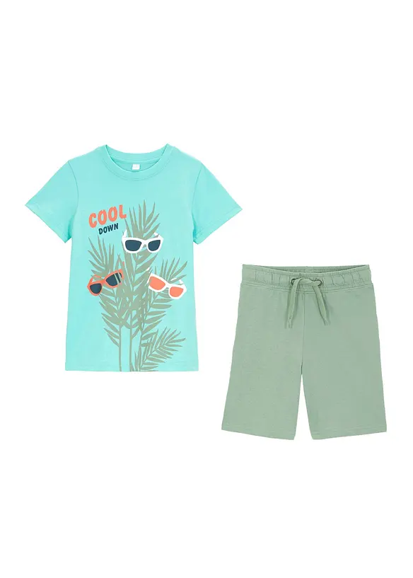 T-shirt et short 100% coton (ens. 2 pces), bonprix