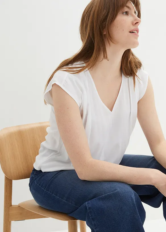 Blouse manches courtes en viscose fluide, bonprix