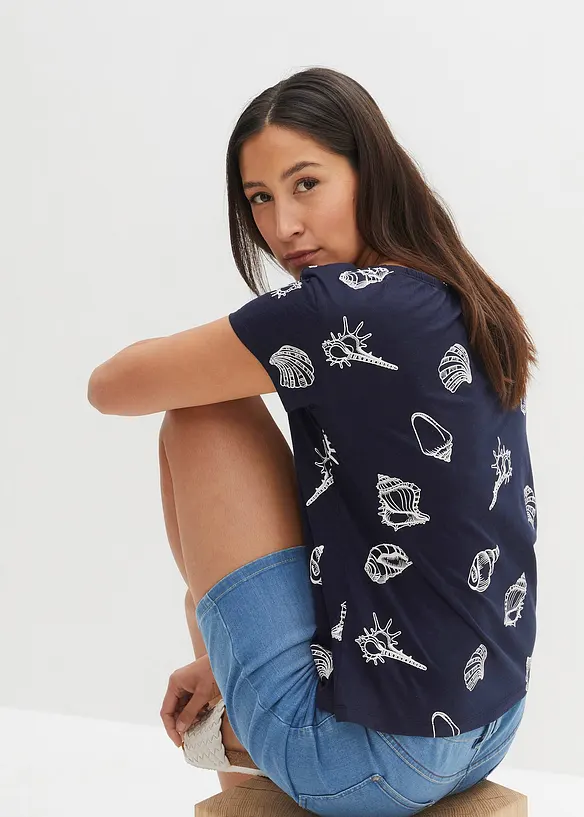 T-shirt imprimé à col rond, bonprix