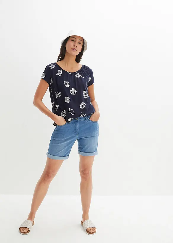 T-shirt imprimé à col rond, bonprix