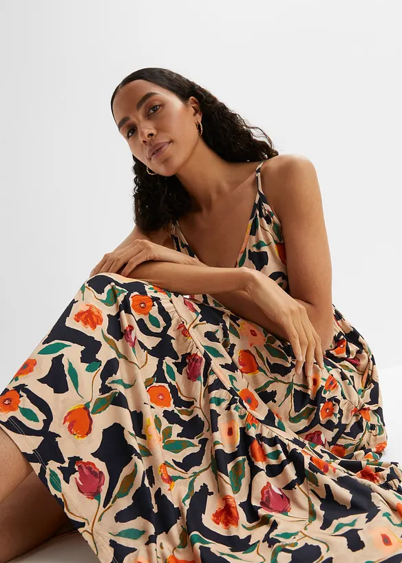 Robe longue en viscose douce et extensible, bonprix