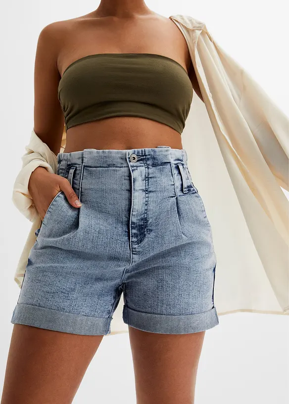Short en jean paper bag, bonprix