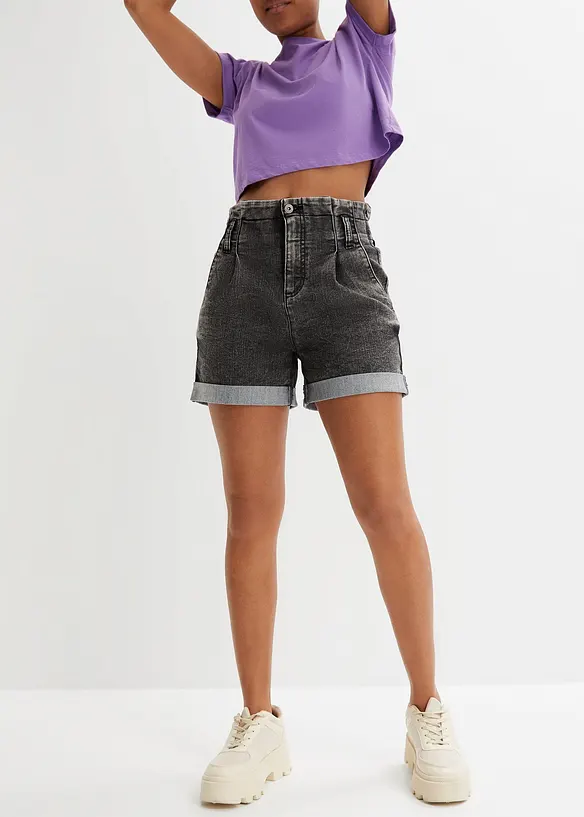 Short en jean paper bag, bonprix