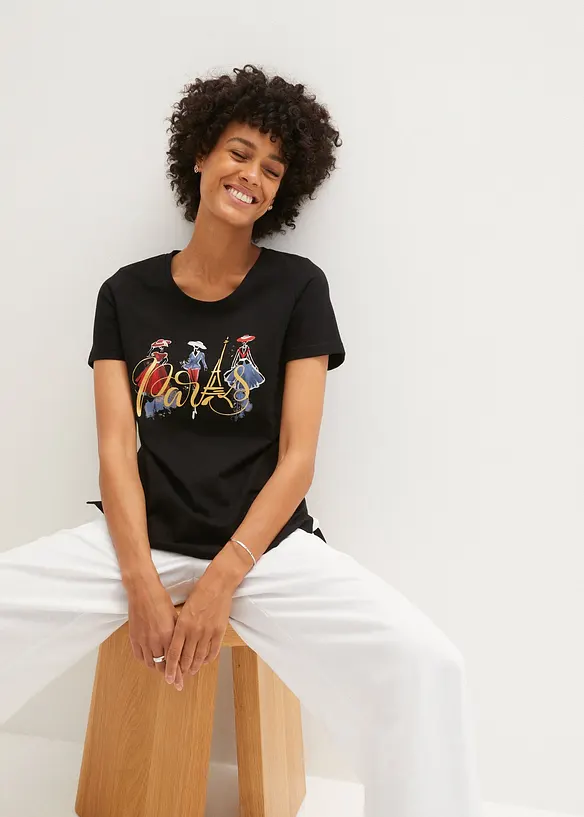 T-shirt avec imprim&eacute; devant, bonprix