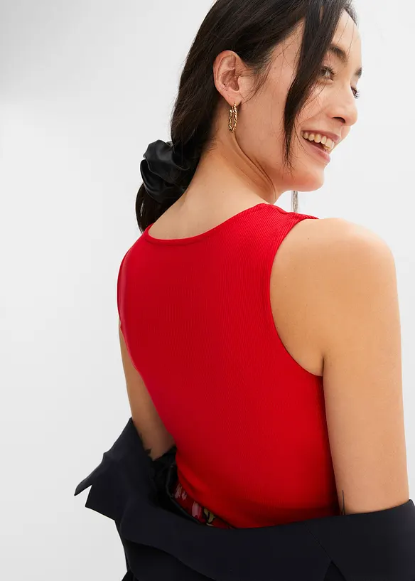 Lot de 2 tops côtelés 100% coton, bonprix