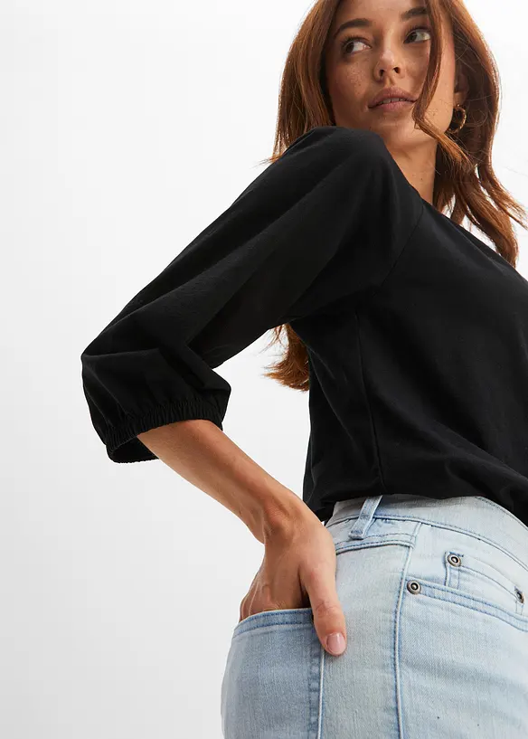 Blouse en jersey 100% coton, bonprix